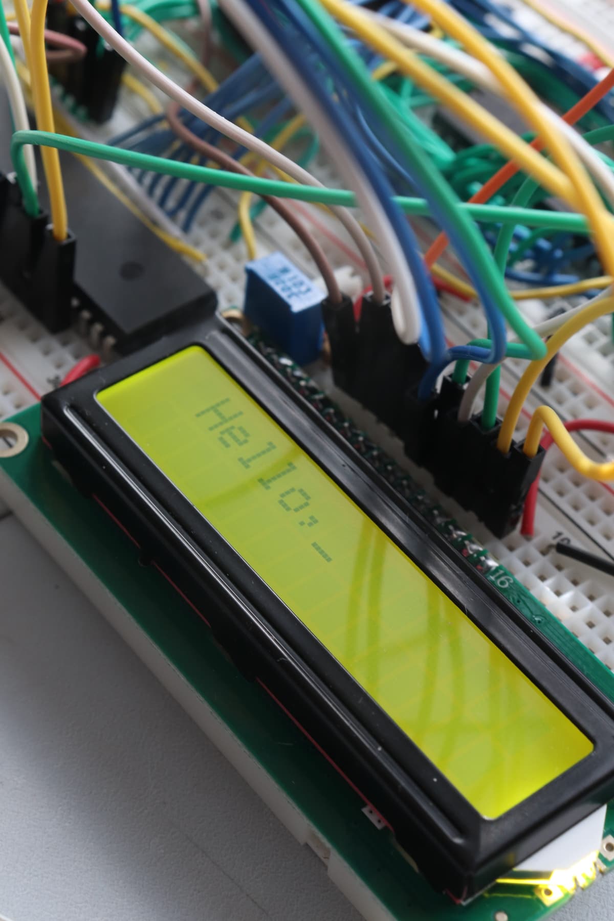 LCD Display showing Hello World output
